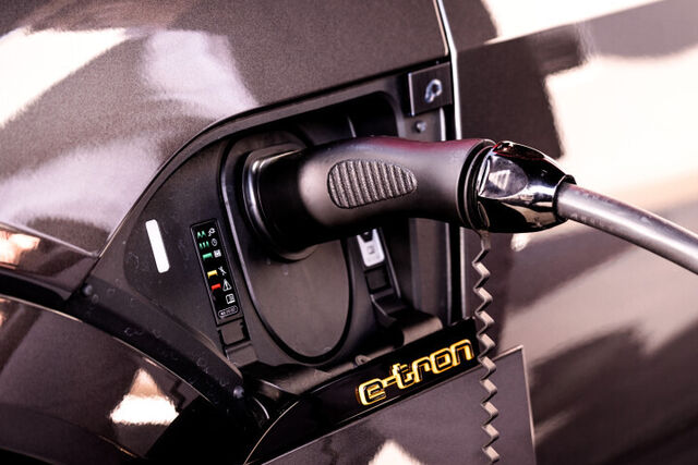 An Audi e tron charging at Audi Centre Centurion
